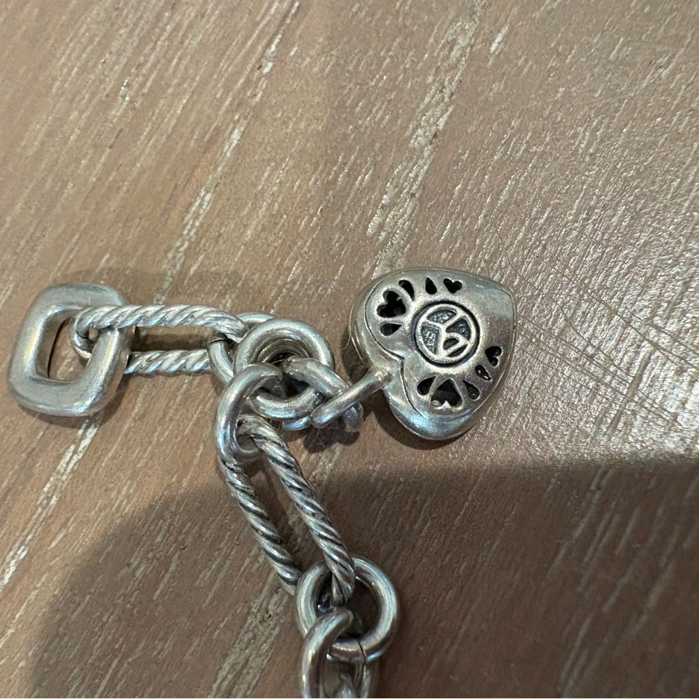 David Yurman Silver and Gold Heart Charm Bracelet - Picture 3 of 4